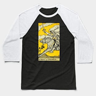 Tarot Card Knight And Swords Baseball T-Shirt